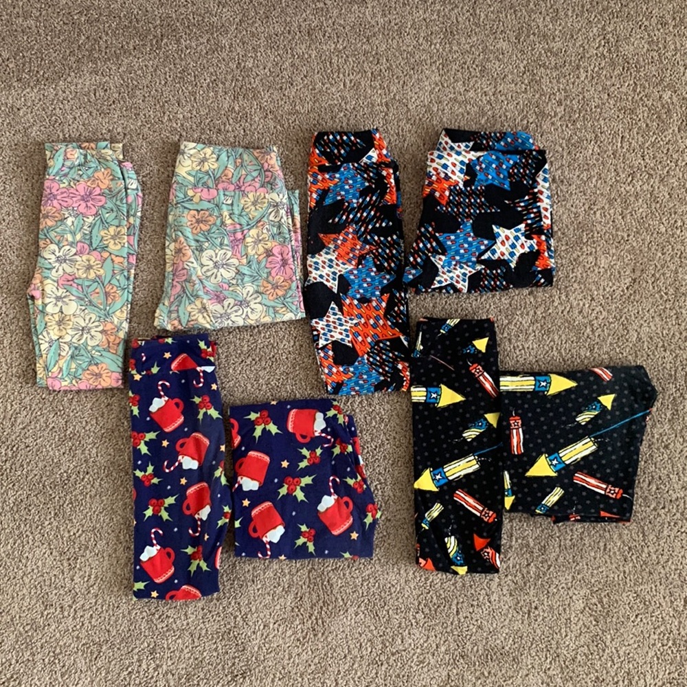 4 sets of lularoe LLR mommy and me sets.  Kid size L/XL and adult size OS.